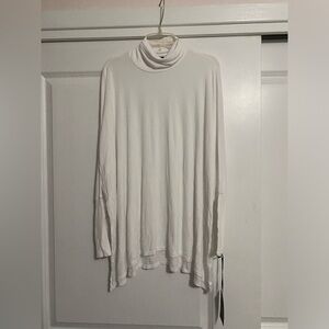 Michael Lauren Ribbed White Long Sleeve